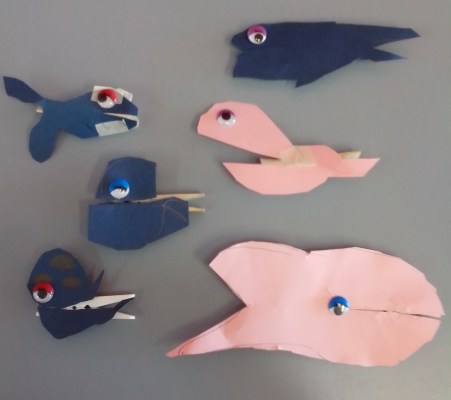 Clothespin whales